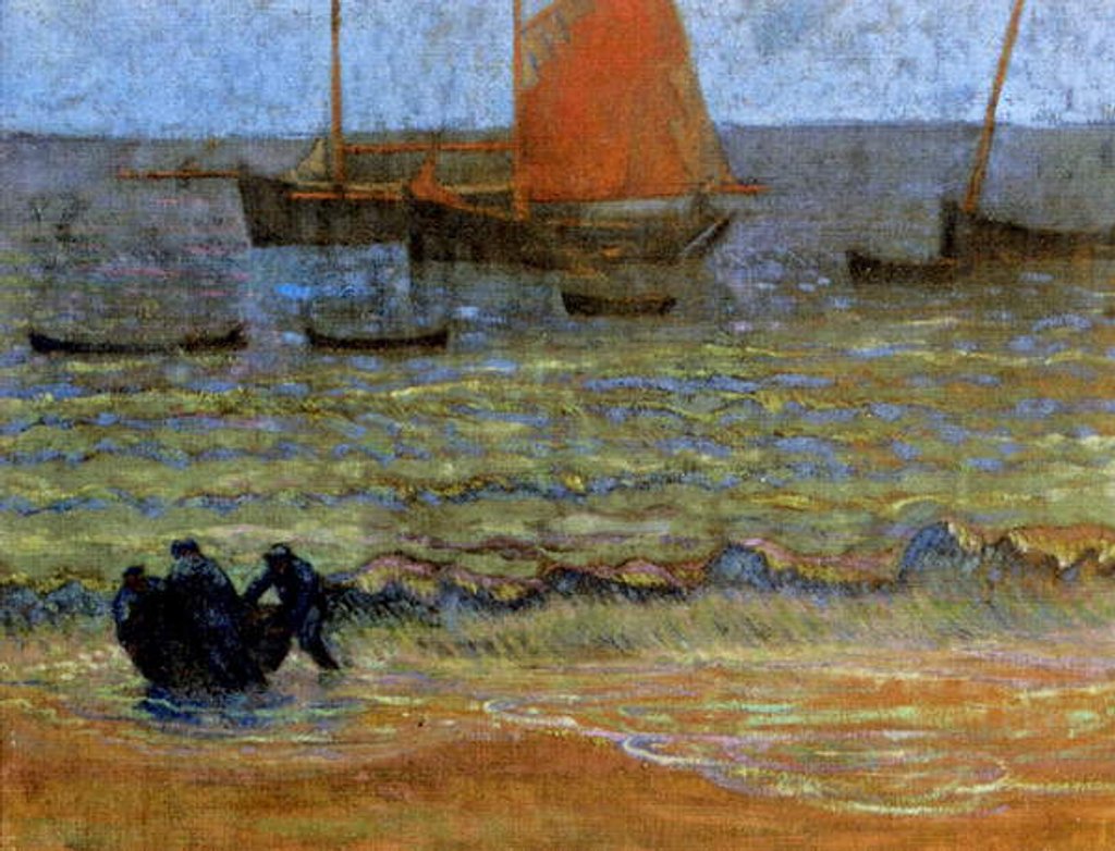 Detail of Sea Shore, Brittany, c.1890-92 by Emile Jourdan