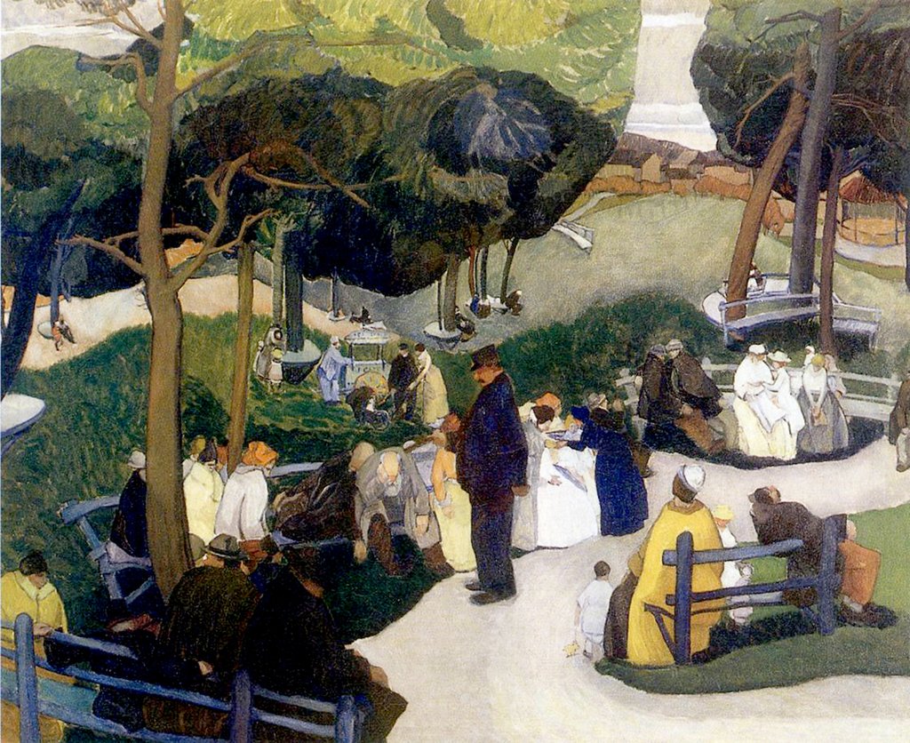 Detail of In the Park, 1922 by Anthony Angarola