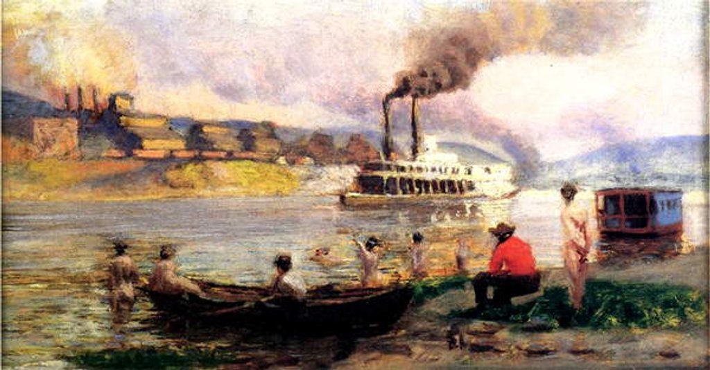 Detail of Steamboat on the Ohio, c.1900 by Thomas Pollock Anschutz