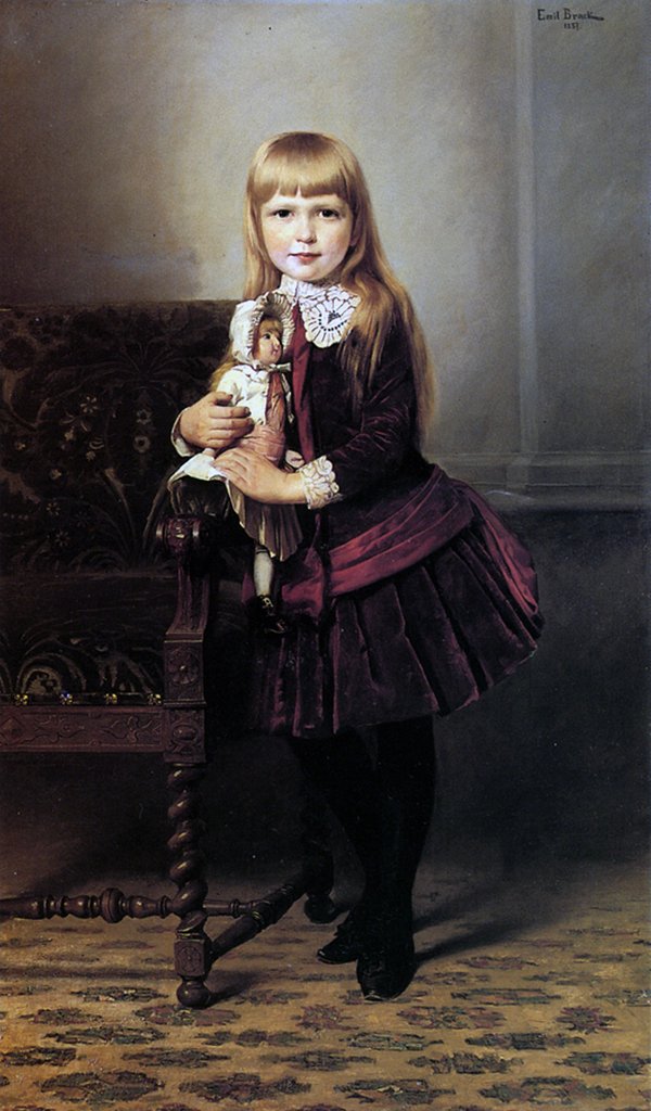 Detail of Young Girl with her Doll, 1887 by Emil Brack