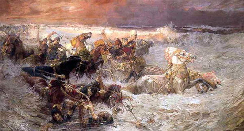 Detail of Pharaoh and his Army Drowning in the Red Sea, 1900 by Frederick Arthur Bridgman