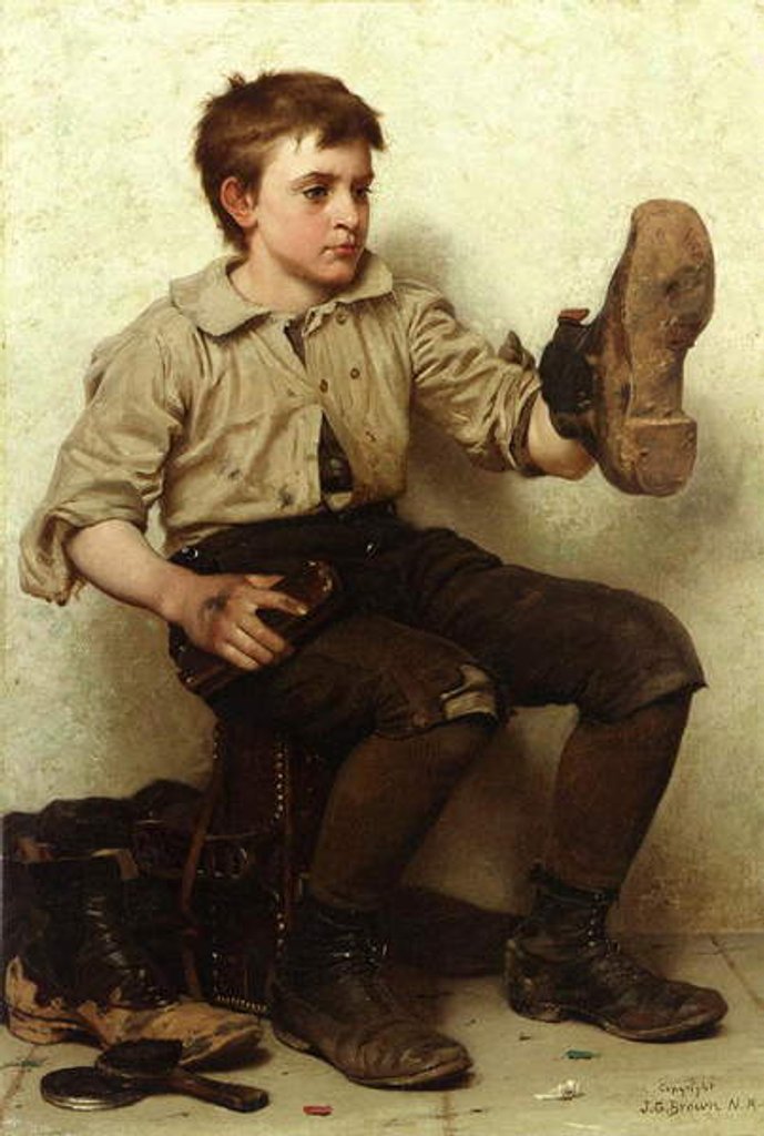 Detail of The Boot Boy, c.1885-90 by John George Brown