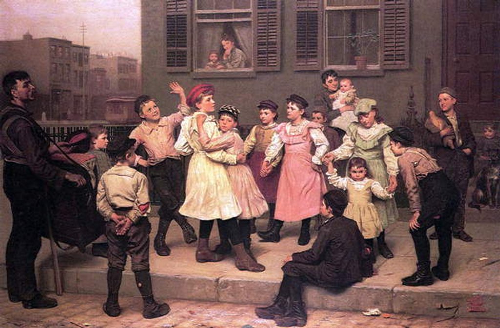 Detail of Children Dancing in the Street, 1894 by John George Brown