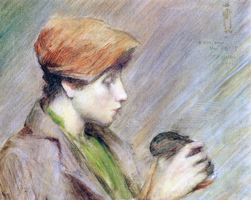 Detail of Suzanne Hoschedé with a Rabbit, 1891 by Theodore Earl Butler