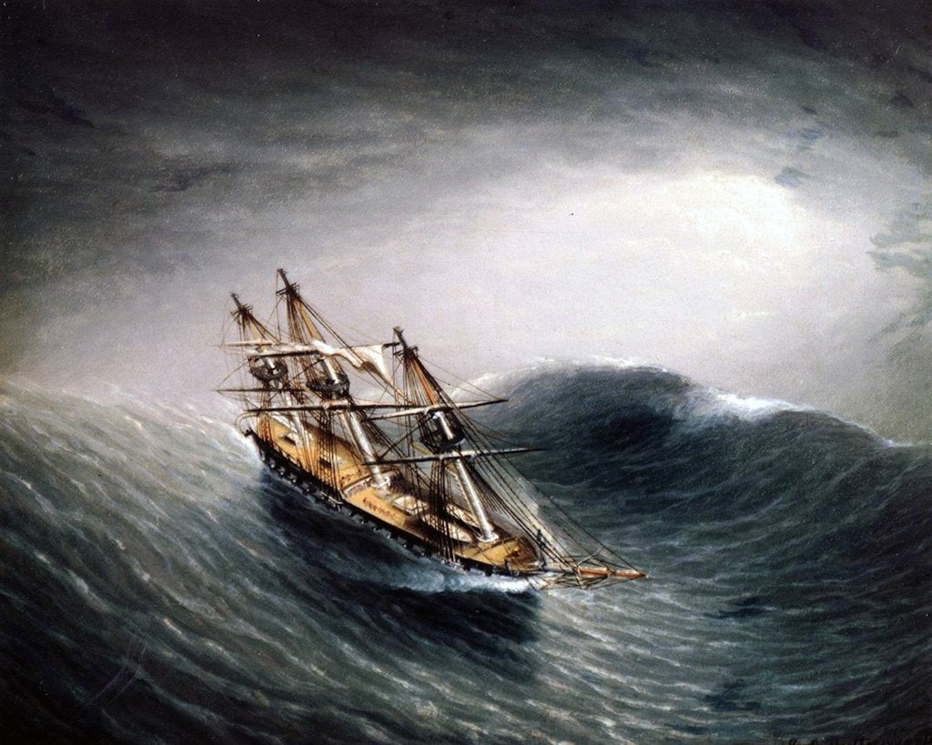 Detail of A Schooner in Heavy Sea by James E. Buttersworth