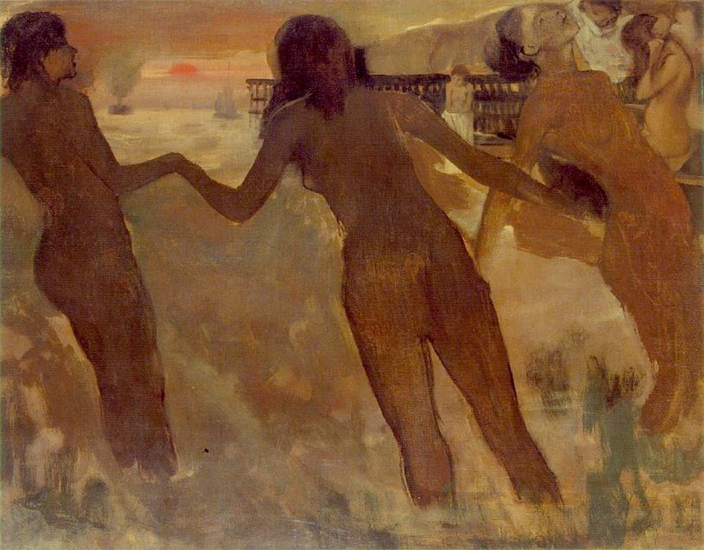 Detail of Peasant Girls Bathing at Dusk, 1875-76 by Edgar Degas