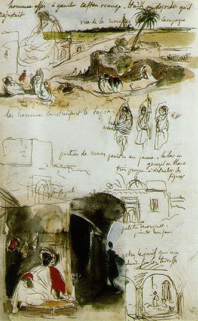 Detail of Sketchbook from Morocco, 1832 by Ferdinand Victor Eugene Delacroix