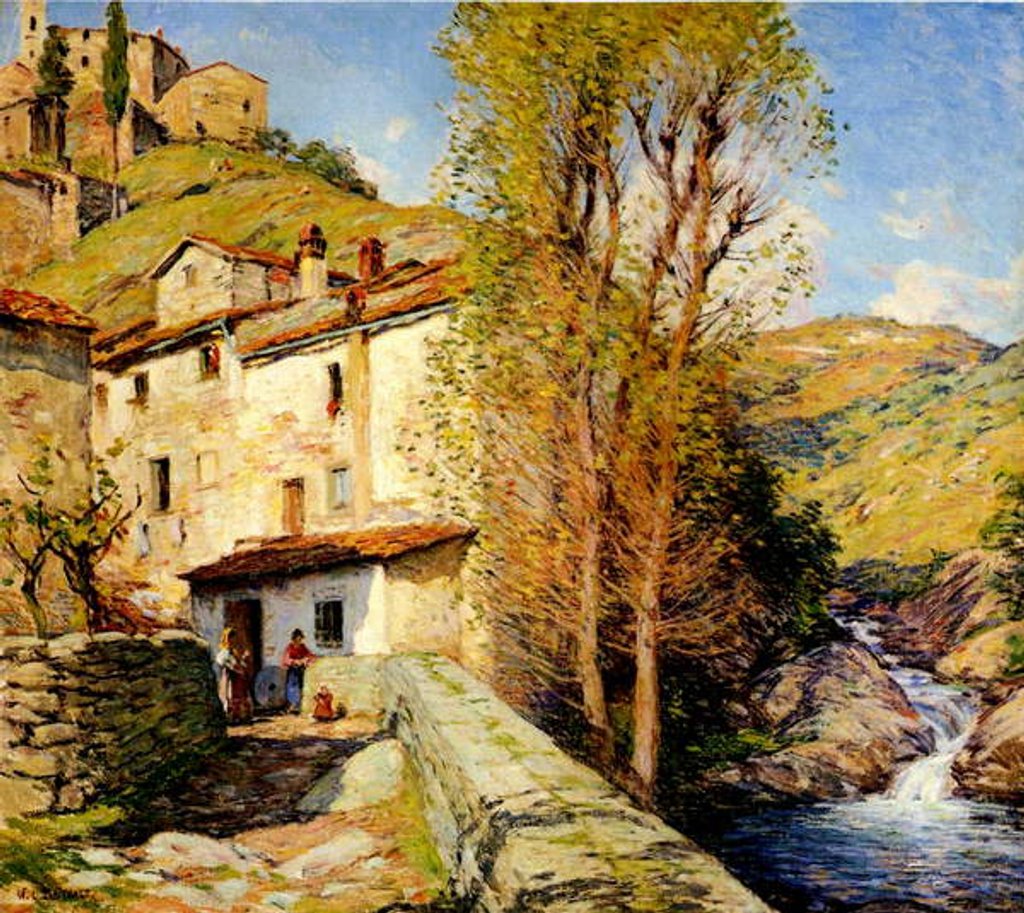 Detail of Old Mill at Pelago, Italy, 1913 by Willard Leroy Metcalf