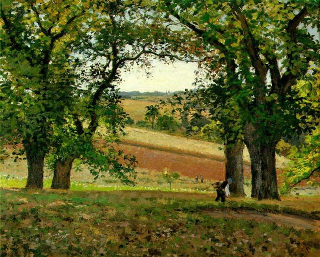 Detail of Chestnut Trees at Osny, c.1873 by Camille Pissarro