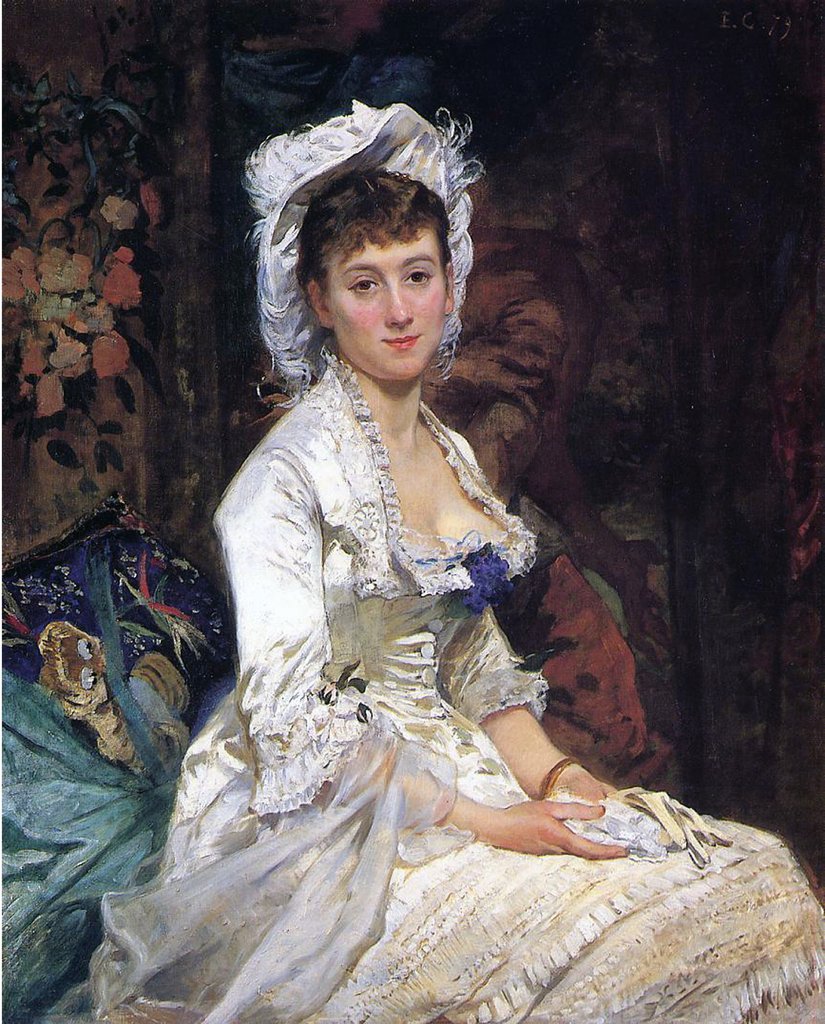 Detail of Woman in White, 1879 by Eva Gonzales