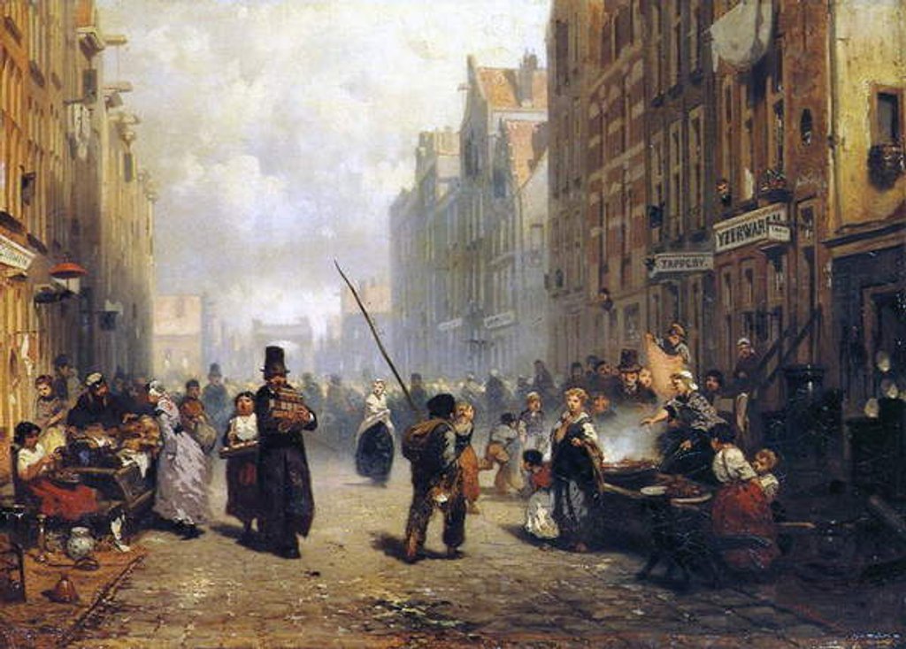 Detail of Amsterdam, the Jewish Quarter by Frans Arnold Breuhaus de Groot