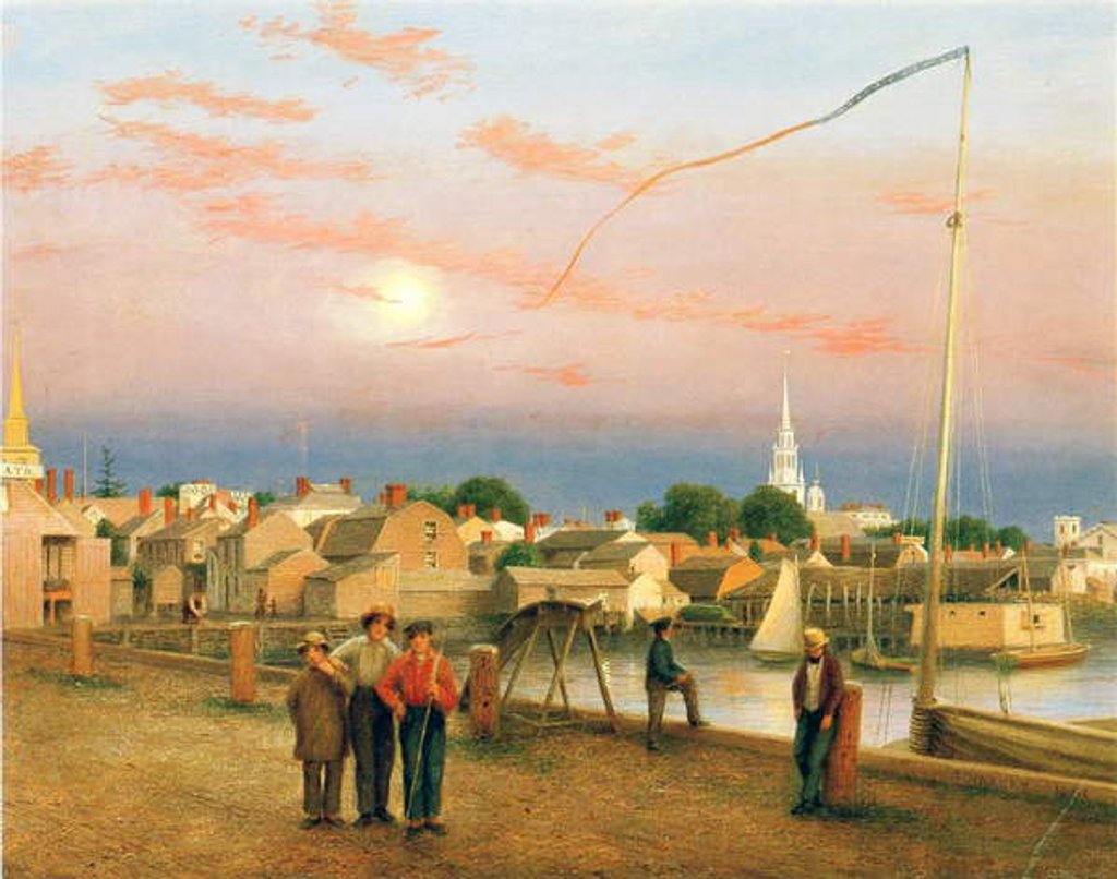 Detail of Newport, End of the Day, 1851 by George Harvey