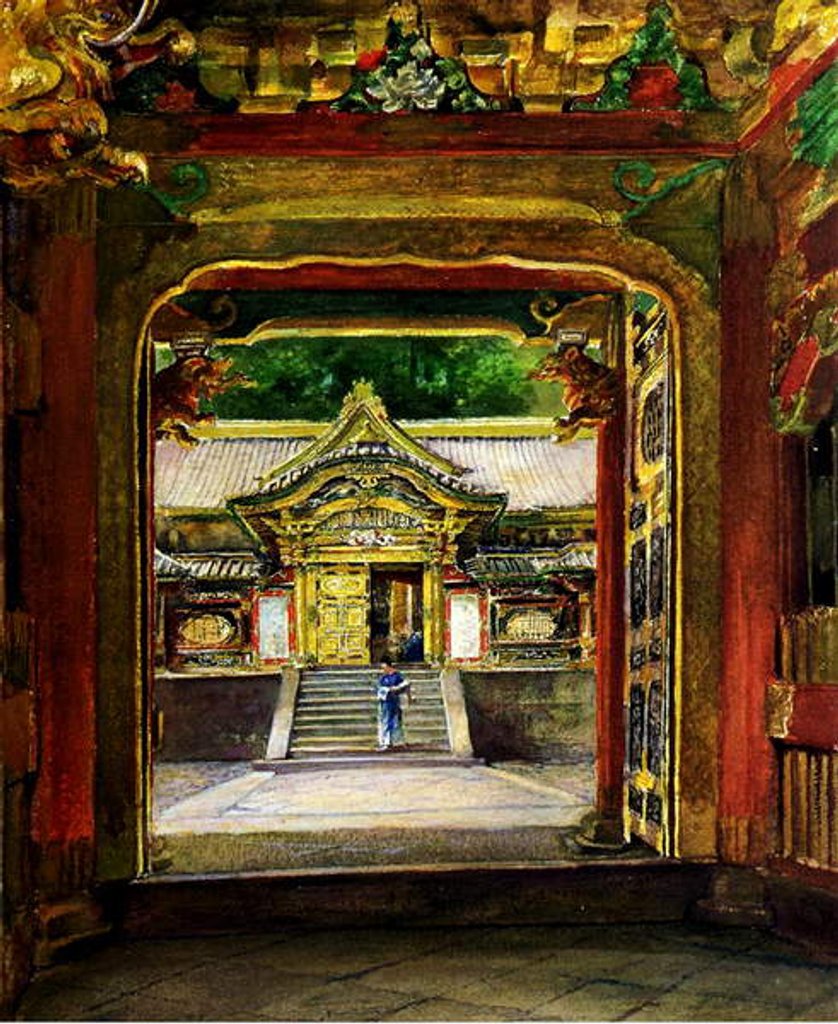Detail of The 3rd Gate, Iyemitsu Temple, Nikko, Japan, c.1886 by John La Farge or Lafarge