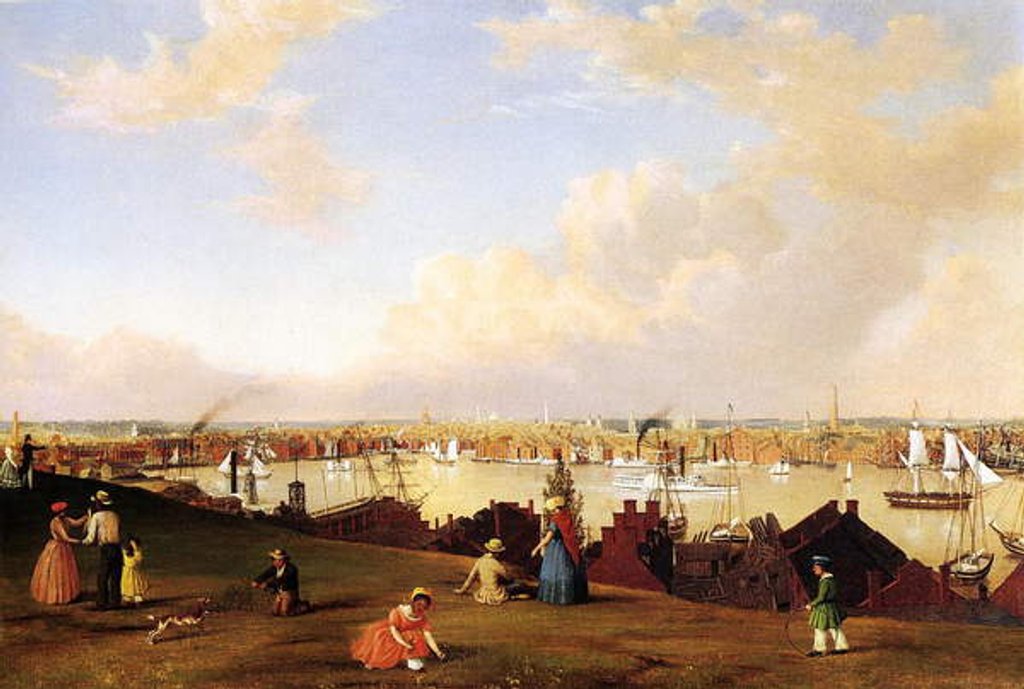 Detail of View of Baltimore, c.1850 by Fitz Henry Lane