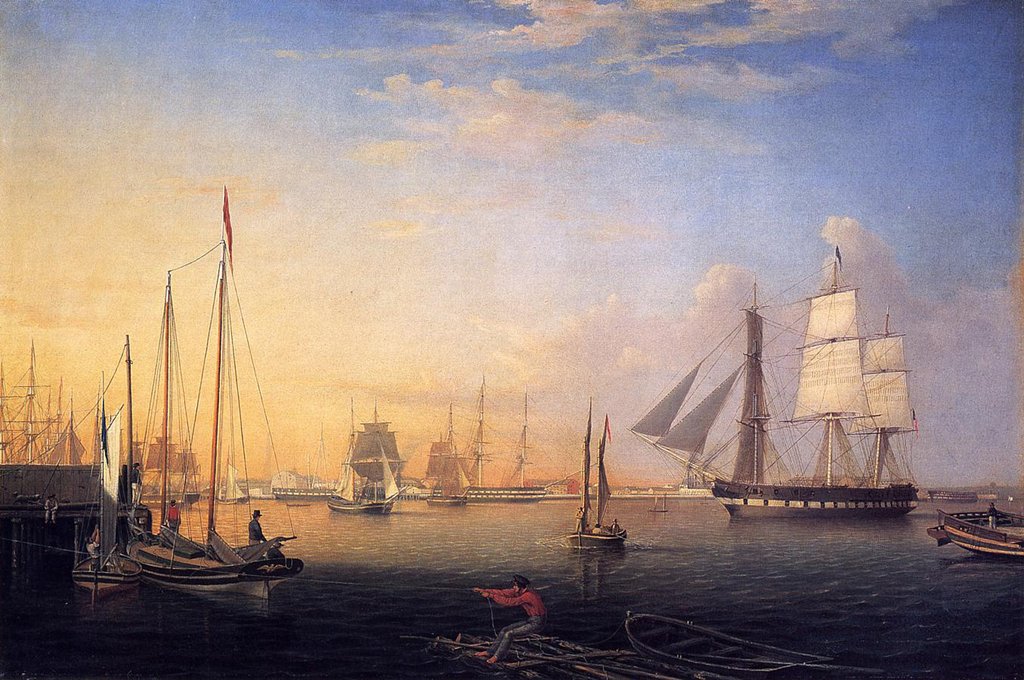 Detail of Baltimore Harbour, 1850 by Fitz Henry Lane