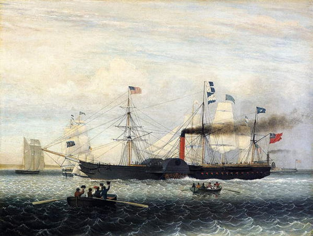 Detail of The Britannia Entering Boston Harbour, 1848 by Fitz Henry Lane