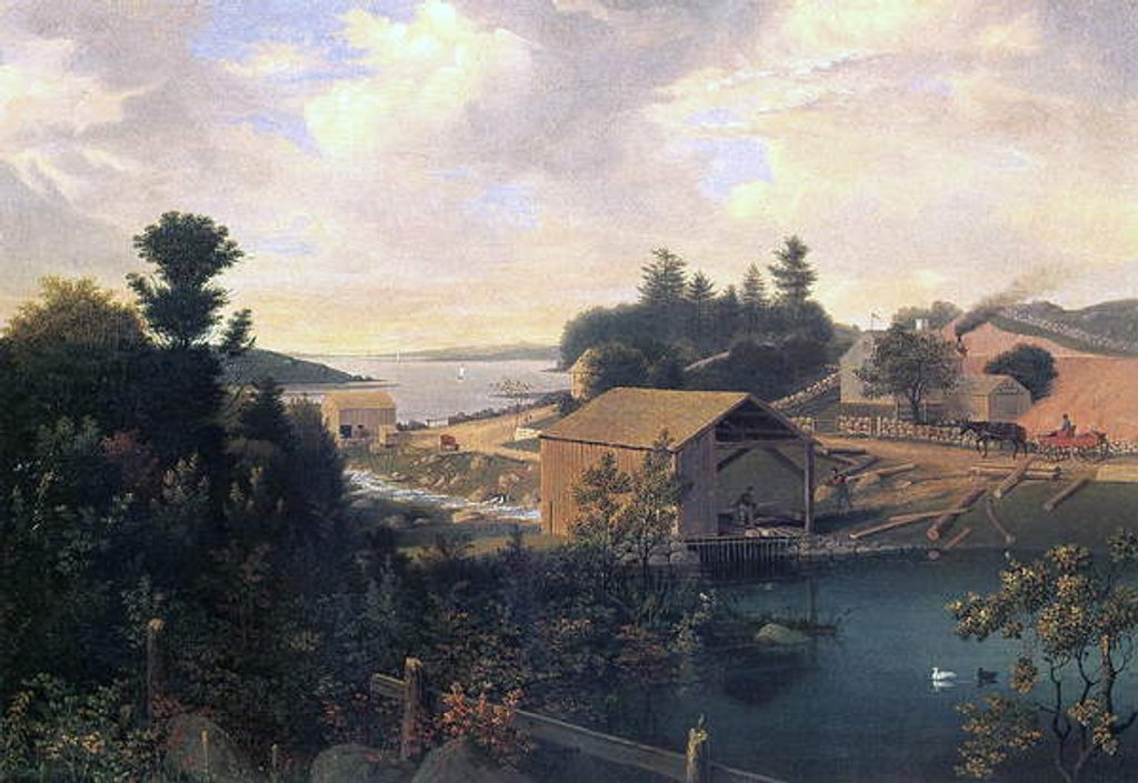 Detail of The Mill at Lanesville, 1849 by Fitz Henry Lane