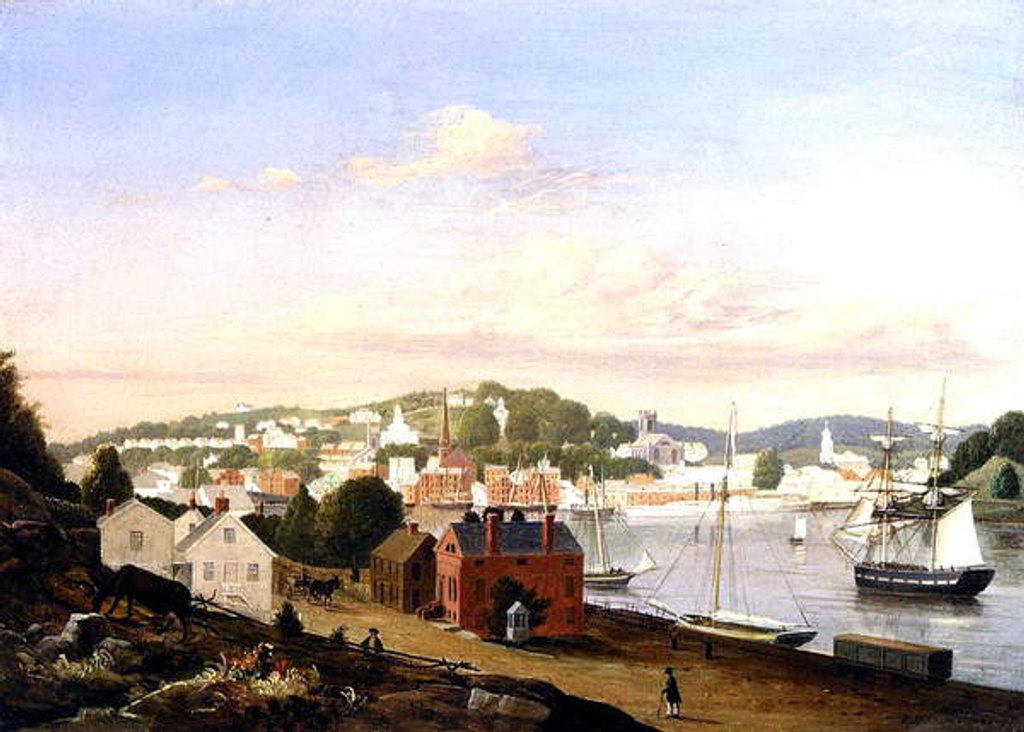 Detail of View of Norwich, Connecticut, USA, 1849 by Fitz Henry Lane