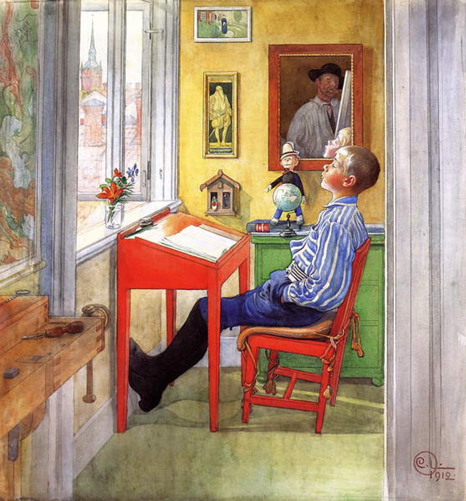 Detail of Esbjorn Doing his Homework, 1912 by Carl Larsson
