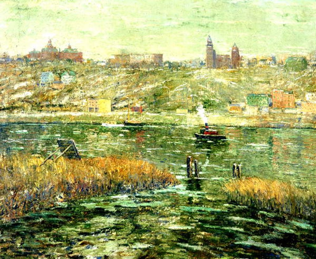 Detail of Harlem River, c.1913-15 by Ernest Lawson