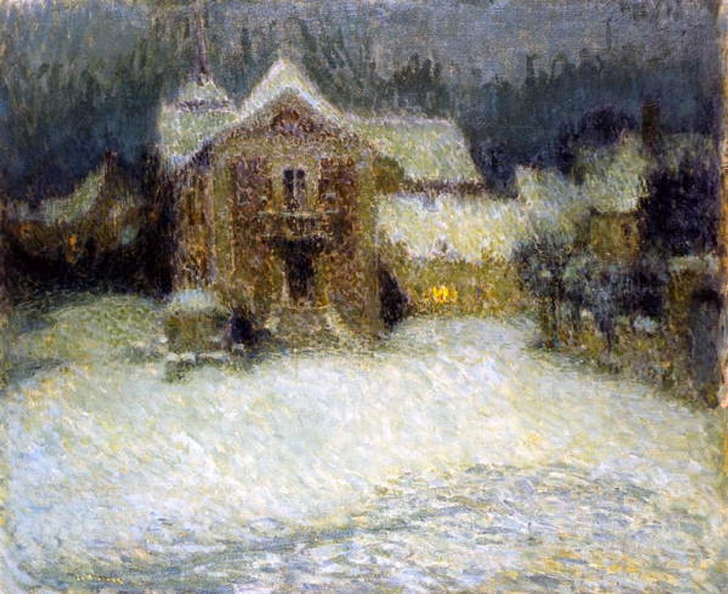 Detail of Snow at Gerberoy, 1910 by Henri Eugene Augustin Le Sidaner