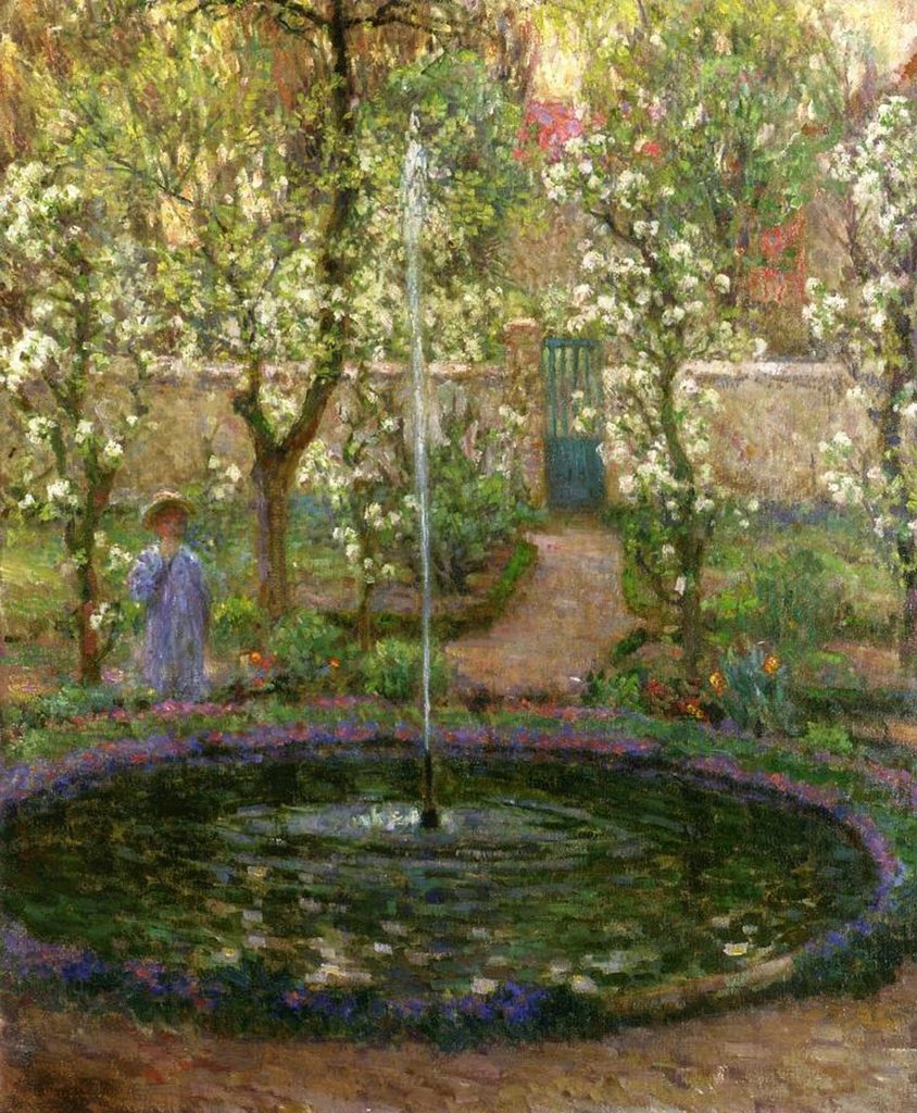 Detail of The Small Pond, 1905 by Henri Eugene Augustin Le Sidaner