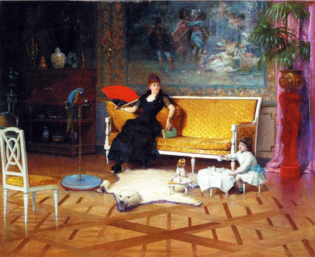 Detail of The Doll's Tea Time, 1885 by William Henry Lippincott
