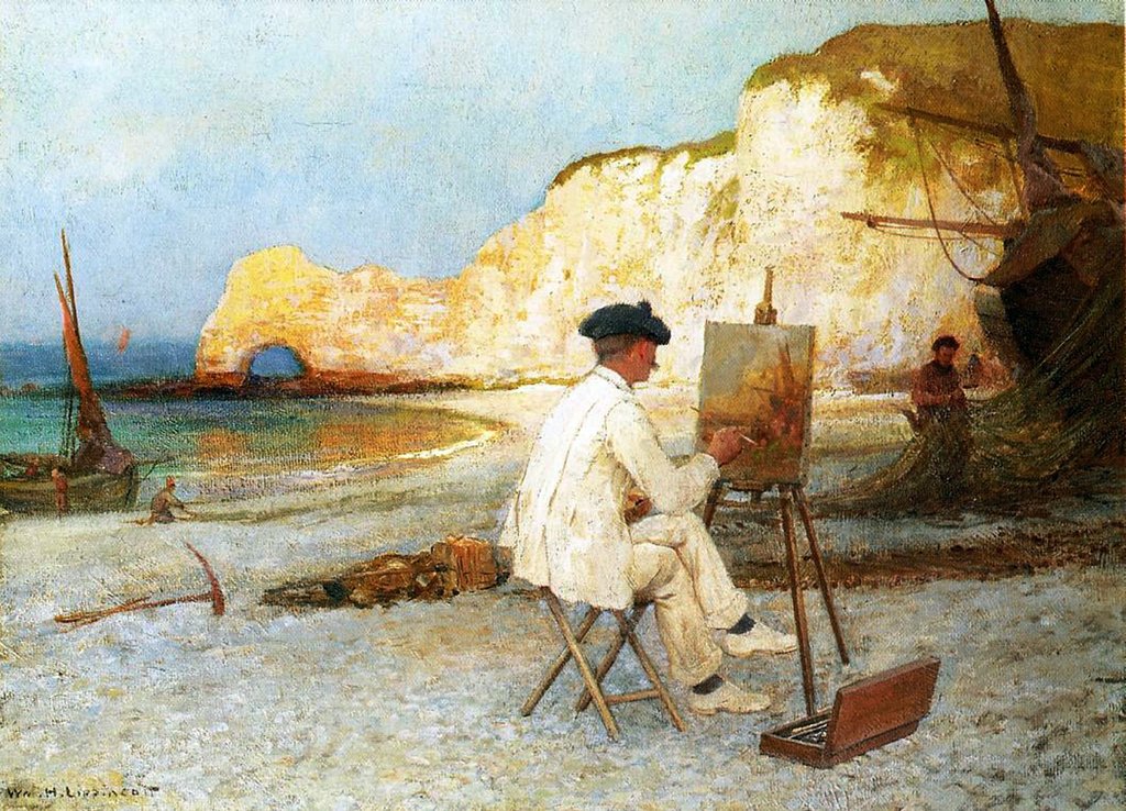 Detail of A Painter by the Sea Side, c.1885 by William Henry Lippincott