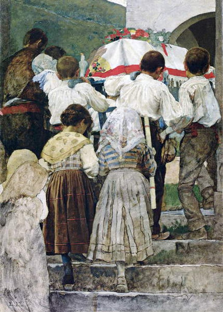 Detail of The Burial of a Child, Italy by Luigi Nono