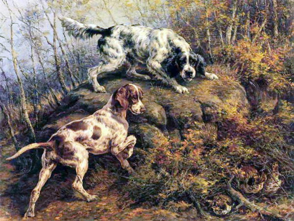 Detail of Pointer, Setter and Grouse by Edmund Henry Osthaus