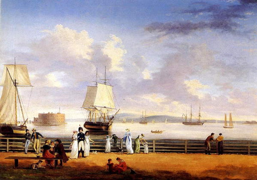 Detail of New York Harbour, c.1810 by Thomas Birch