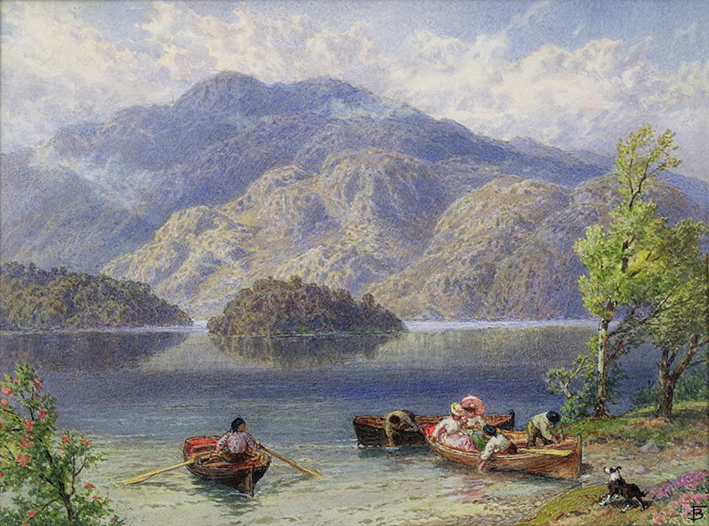 Detail of Ben Venue and Ellen's Isle, Loch Katrine by Myles Birket Foster