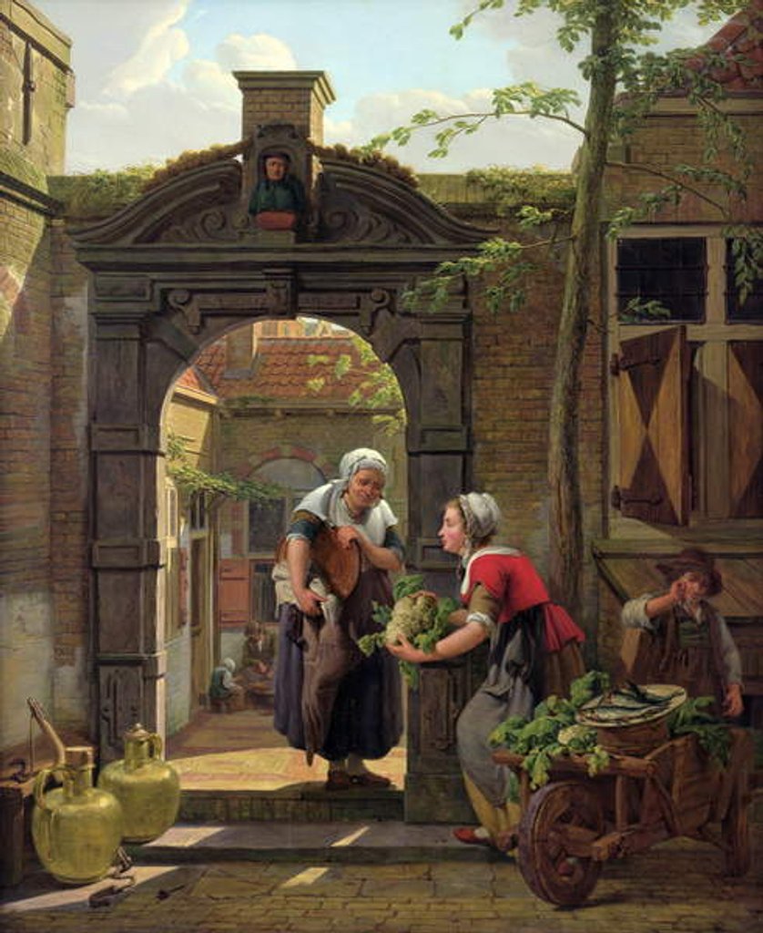 Detail of The Market Woman by Abraham van Strij