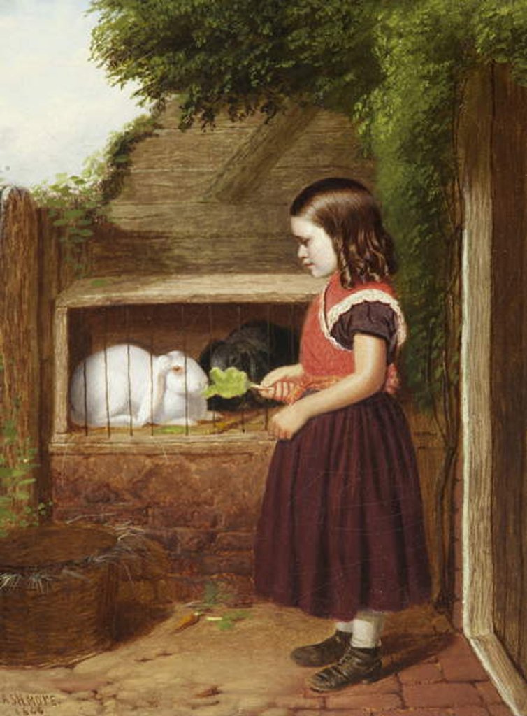 Detail of Feeding the Rabbits, 1868 by Charles Ashmore