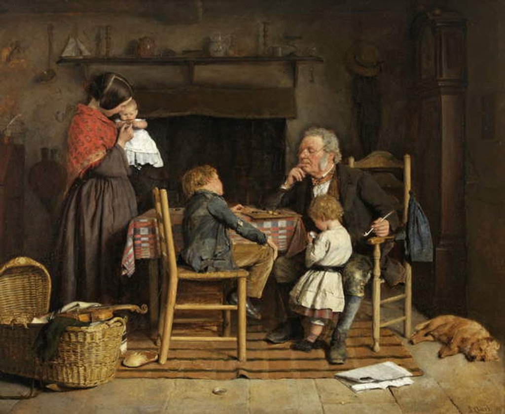 Detail of The Draughts Players, 1859 by Joseph Clark