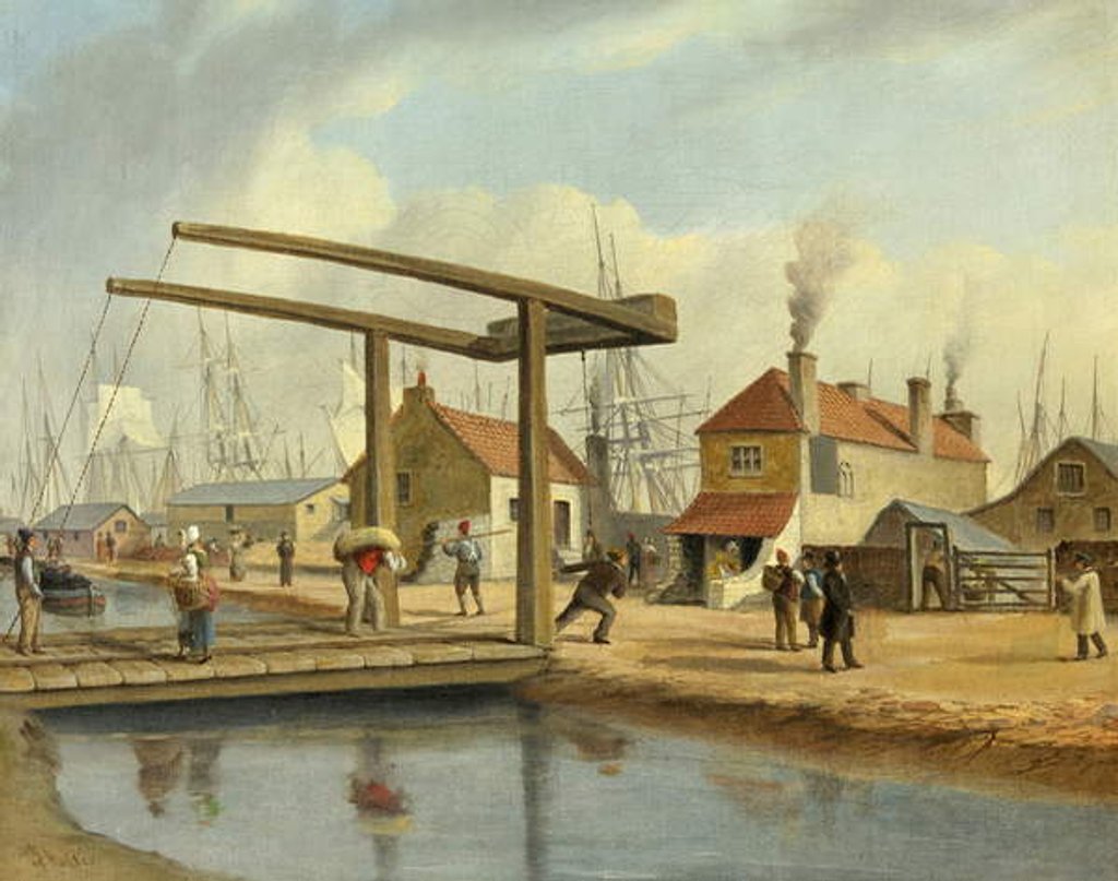 Detail of The Monmouthshire Canal at Newport, 1800-1850 by Joseph Walter