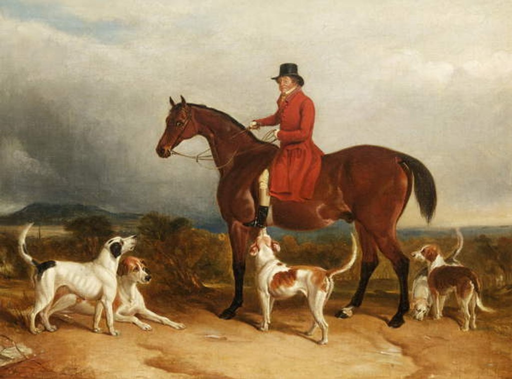 Detail of William Phillips of Risca Manor, Monmouthshire with hounds, 1850-55 by James Flewitt Mullock