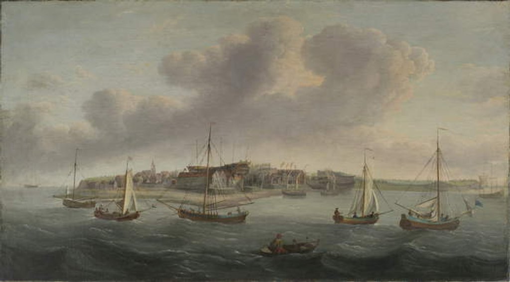 Detail of View of a Seaport, 1760 by American School
