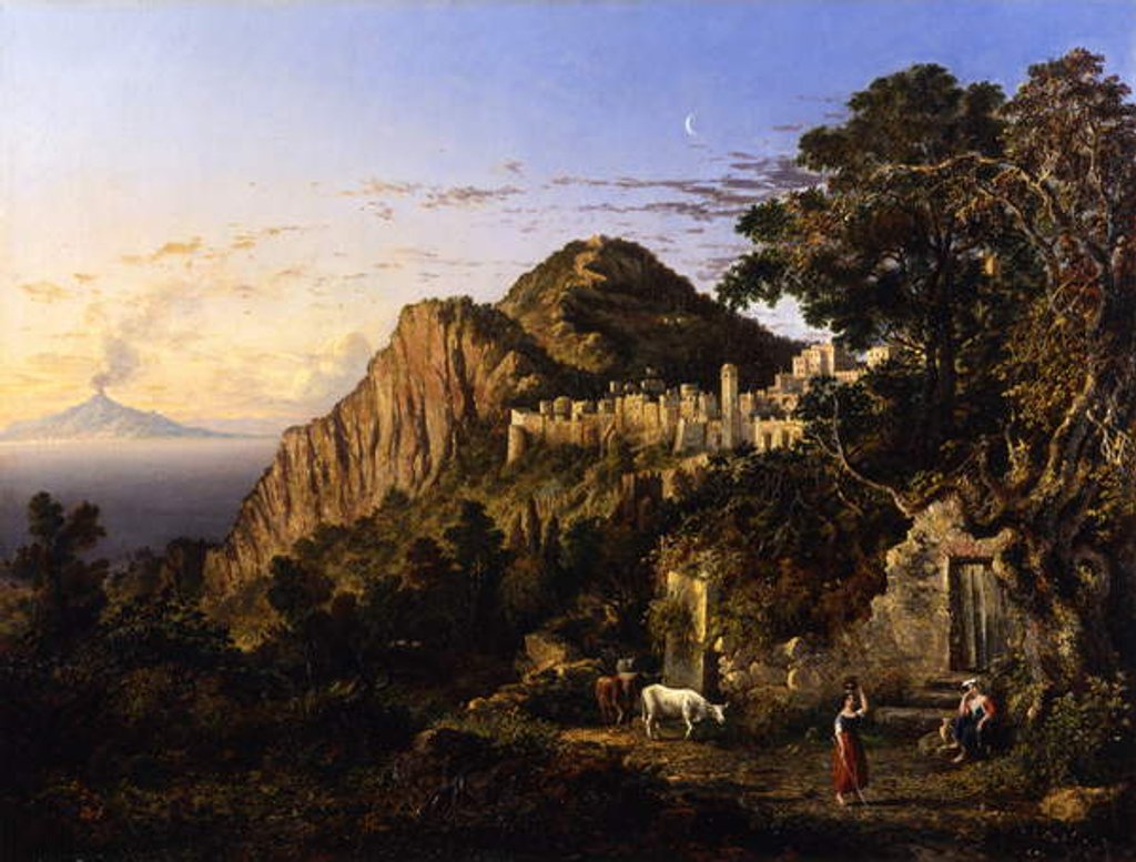 Detail of Vesuvius and the Bay of Naples from the Island of Capri, 1850 by George Loring Brown
