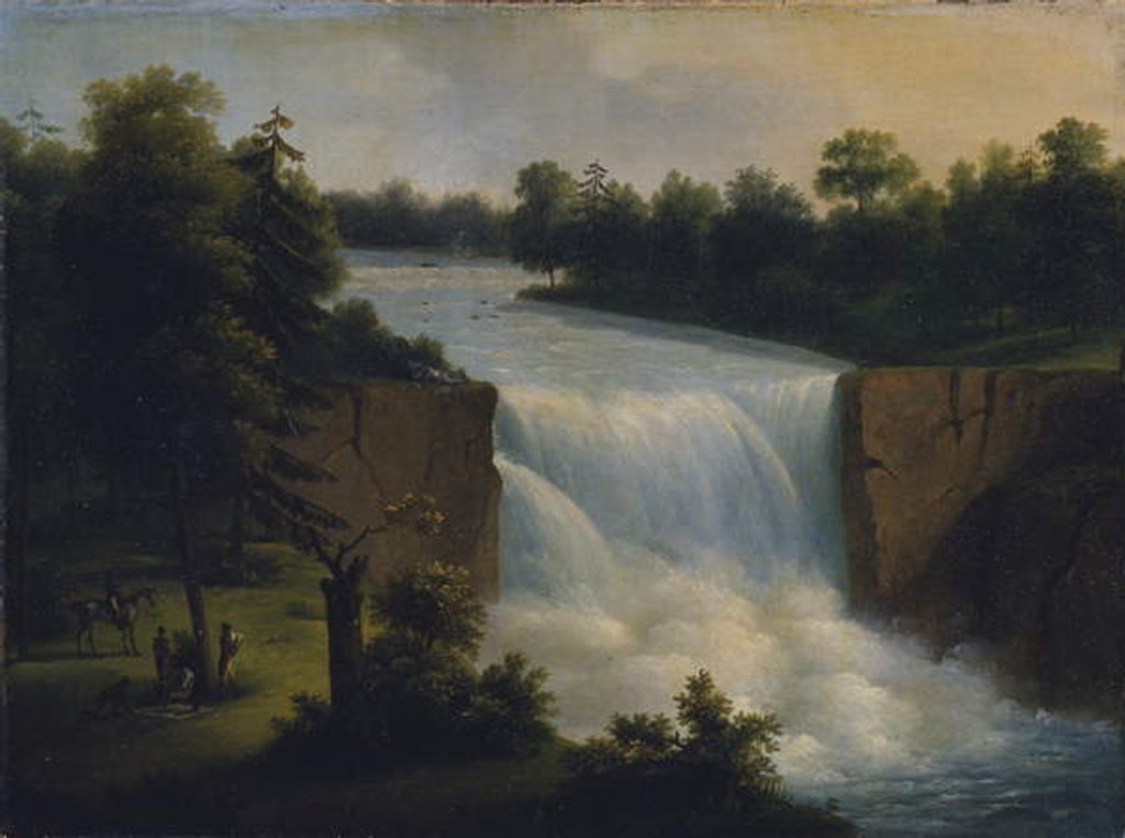 Detail of View of Genessee Falls, Rochester, New York, in 1797, 1823 by Duc de Montpensier