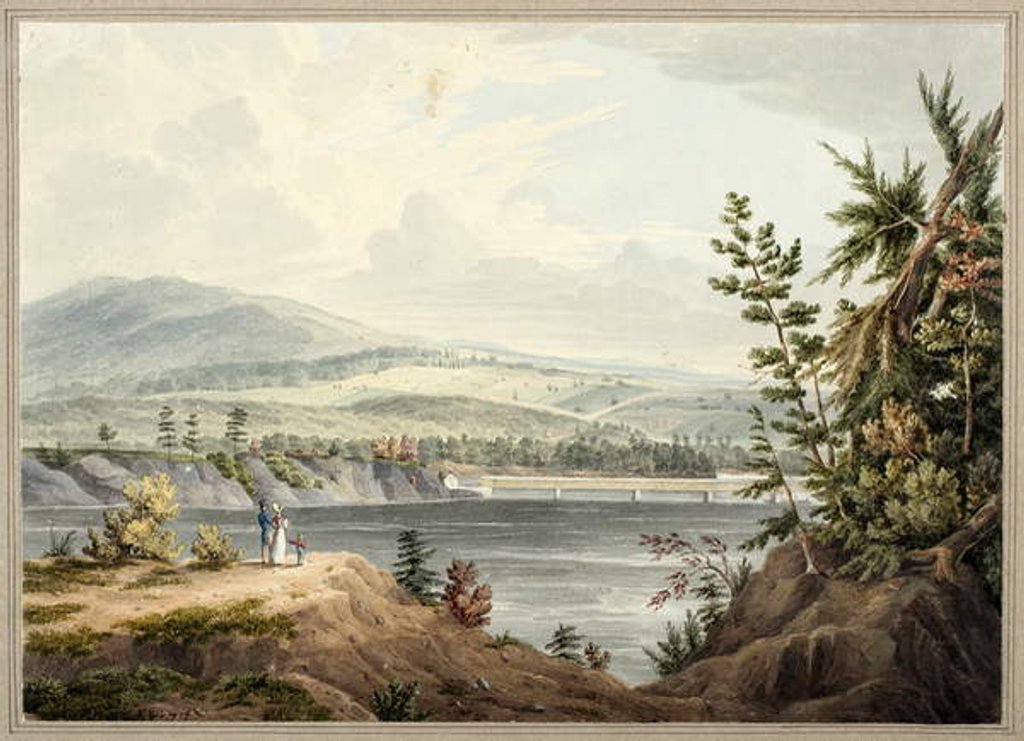 Detail of Hudson River Bridge near Waterford, New York, 1832 by John William Hill