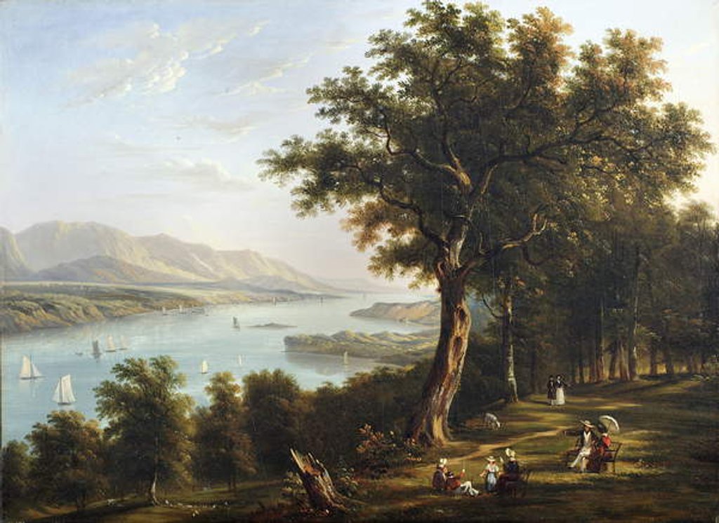 Detail of View from Hyde Park on the Hudson River, 1845 by Victor de Grailly