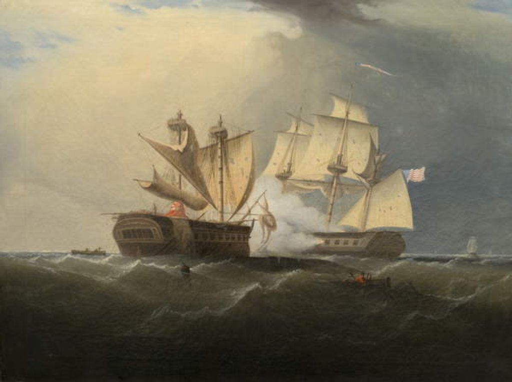 Detail of Capture of H.M.S. Macedonian by the U.S. Frigate United States, after Thomas Birch, 1813 by American School