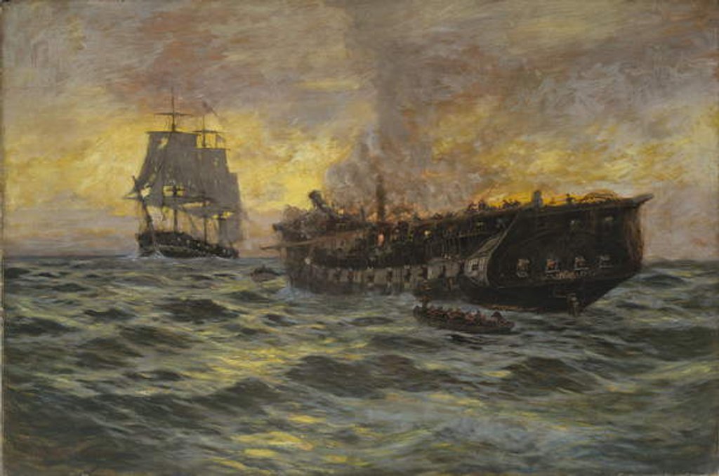Detail of Engagement between the U.S. Frigate Constitution and H.M.S. Java, 1897 by Carlton Theodore Chapman