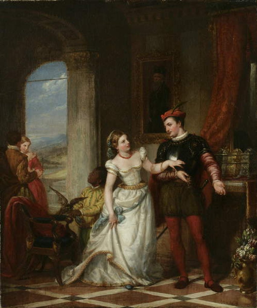 Detail of Portia and Bassanio-from the 'Merchant of Venice', 1865 by Henry Peters Gray