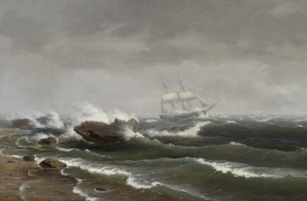 Detail of Ship in a Storm, 1841 by Thomas Birch