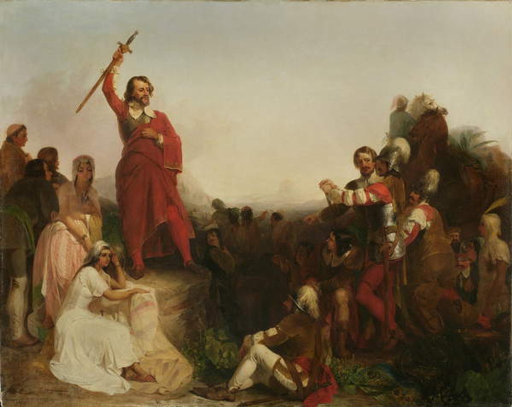 Detail of Cortez's First View of the City of Mexico, 1844 by Peter Frederick Rothermel