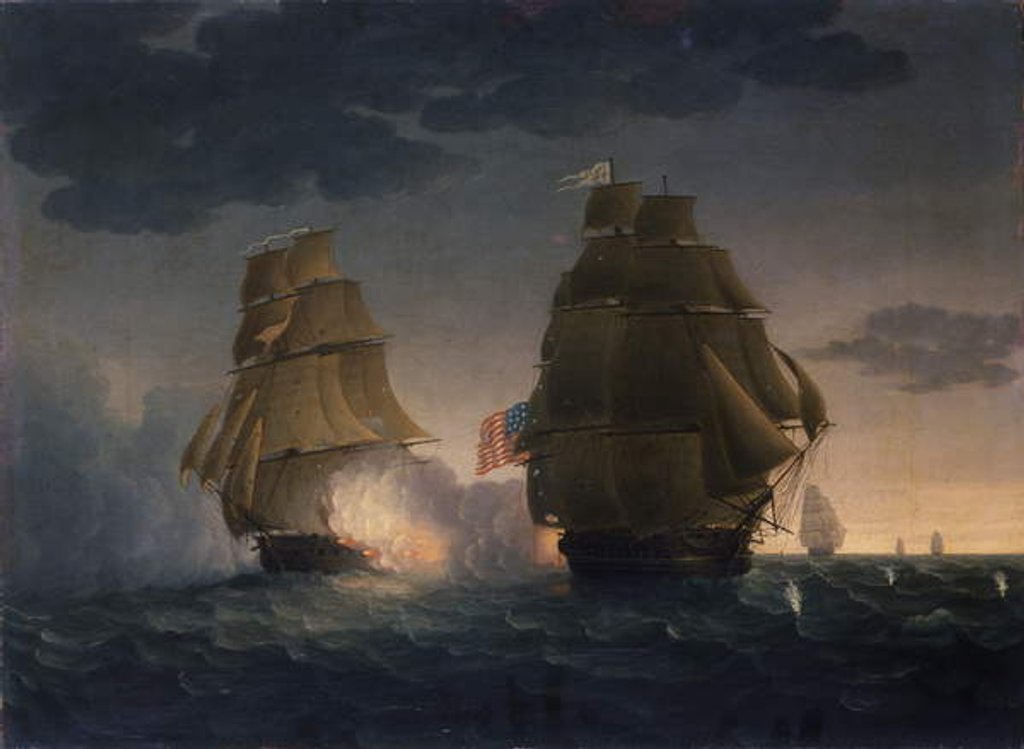 Detail of Escape of H.M.S. Belvidera from the U.S. Frigate President, 1815 by Thomas Butterworth
