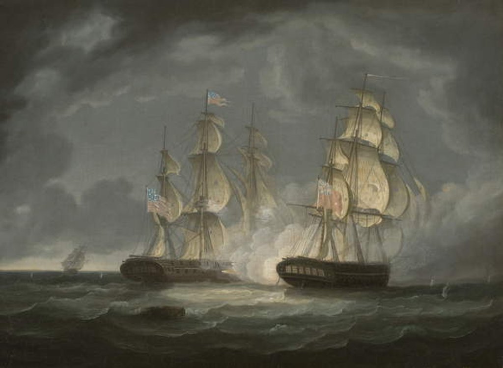 Detail of Running Action Between the U.S. Frigate President and H.M.S. Endymion, 1815 by Thomas Butterworth