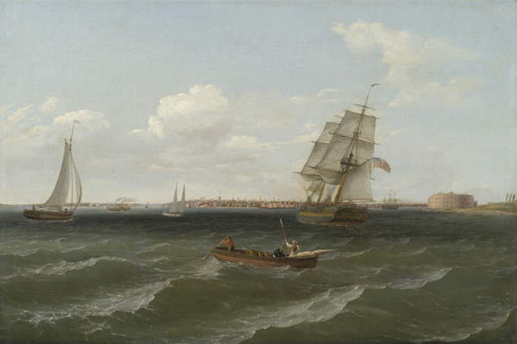 Detail of New York Harbor, 1813 by Thomas Birch